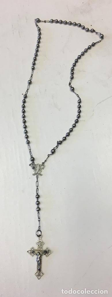Antig&uuml;edades: Rosario antig&uuml;o de plata - Foto 1