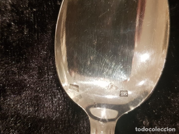 Antig&uuml;edades: Dos cucharas de postre , ba&ntilde;o de plata. - Foto 5