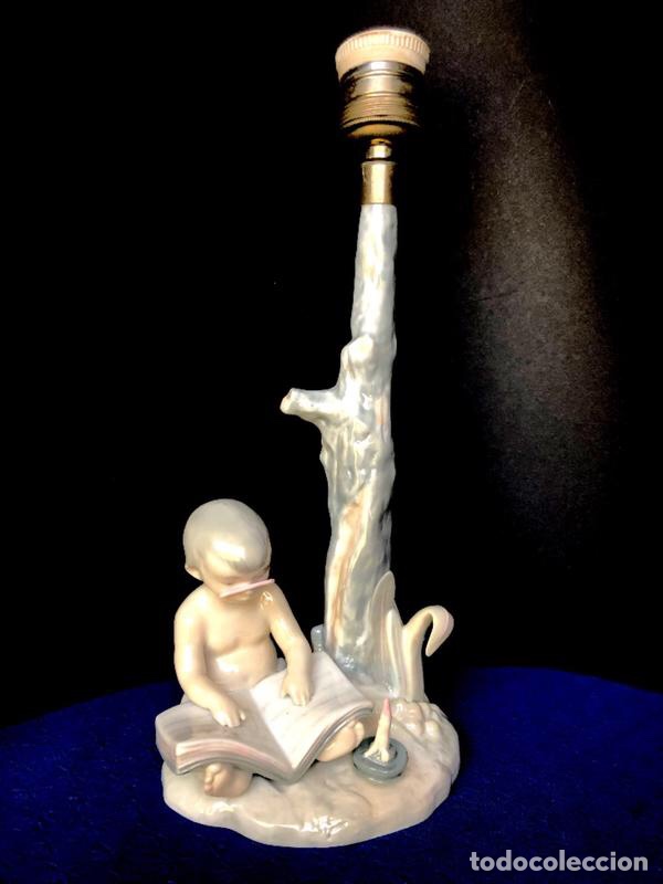 Antig&uuml;edades: REF: PP112 &ldquo;L&Aacute;MPARA NI&Ntilde;O LEYENDO&rdquo; LLADR&Oacute; - Foto 1
