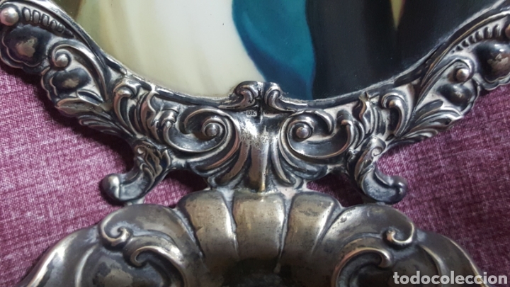 Antig&uuml;edades: Plata, PILA BENDITERA DE PLATA CON PLACA PINTADA - Foto 7
