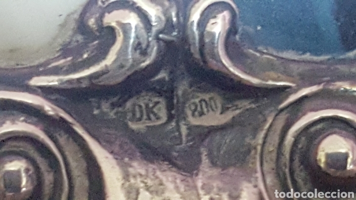Antig&uuml;edades: Plata, PILA BENDITERA DE PLATA CON PLACA PINTADA - Foto 8