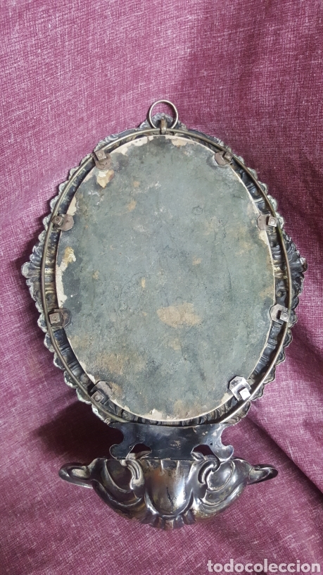 Antig&uuml;edades: Plata, PILA BENDITERA DE PLATA CON PLACA PINTADA - Foto 11