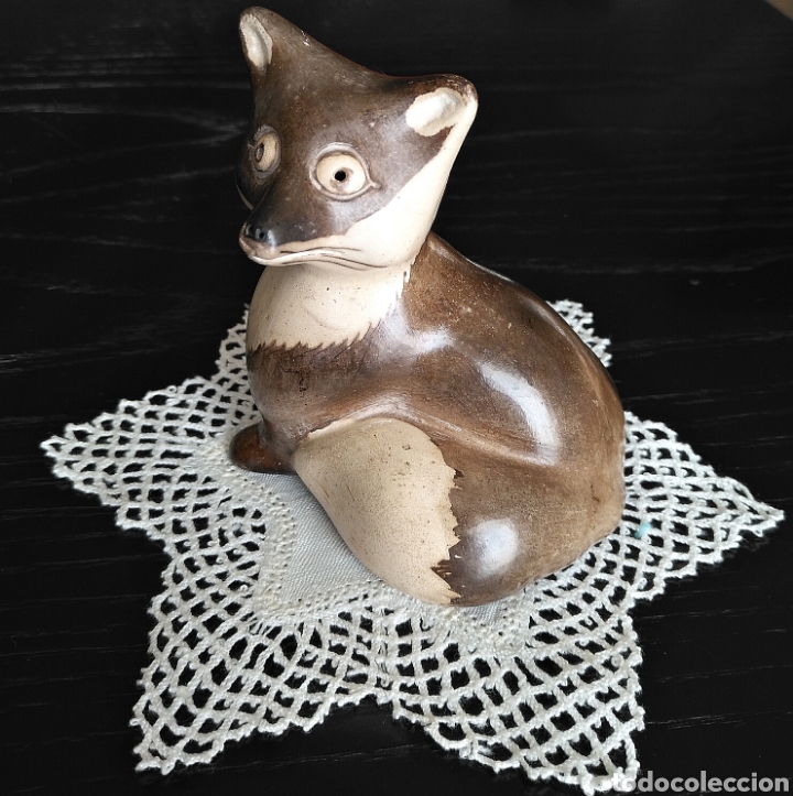 Antig&uuml;edades: FIGURA MAPACHE PORCELANA - Foto 1