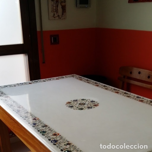 Antig&uuml;edades: mesa rectangular marmol blanco con incrustaciones - Foto 5