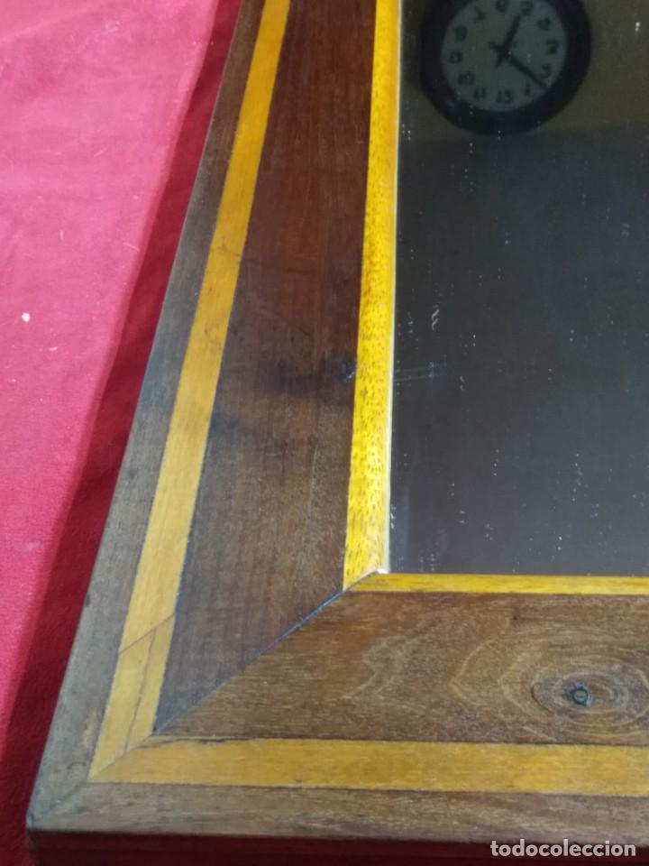 Antig&uuml;edades: ANTIGUO ESPEJO RECTANGULAR MARCO DE MADERA CON MARQUETERIA MEDIDA 60 x 41,5 - Foto 2