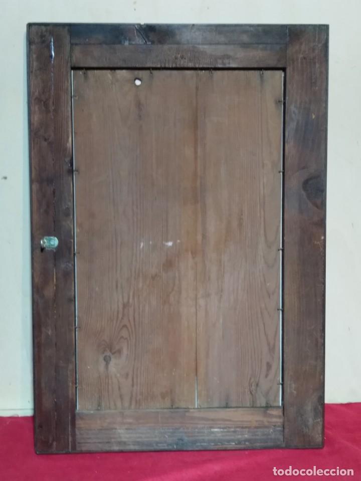 Antig&uuml;edades: ANTIGUO ESPEJO RECTANGULAR MARCO DE MADERA CON MARQUETERIA MEDIDA 60 x 41,5 - Foto 3