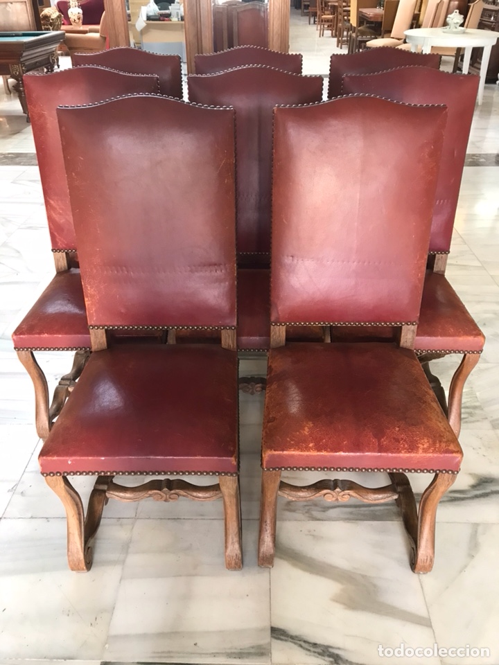 Antig&uuml;edades: 8 sillas estilo espa&ntilde;ol. R 6331 - Foto 1