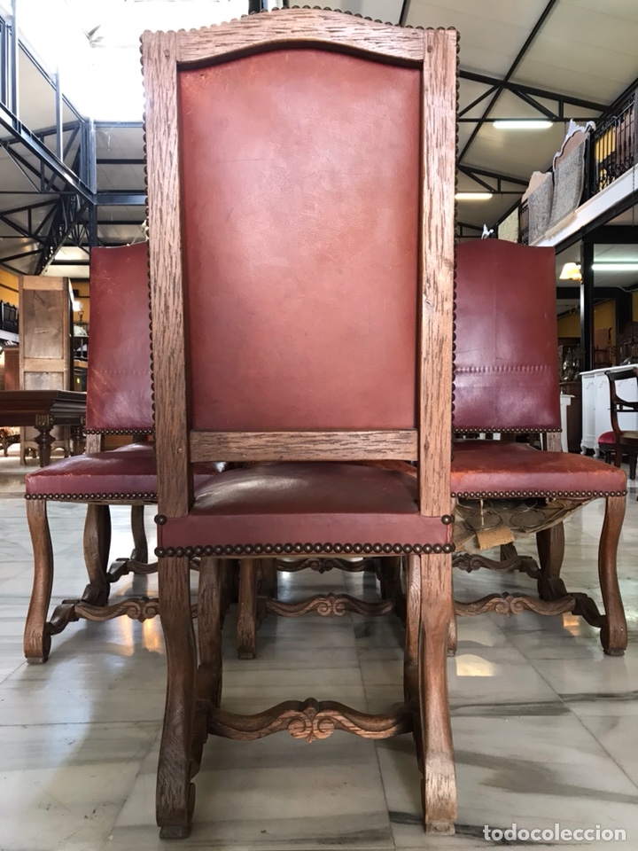 Antig&uuml;edades: 8 sillas estilo espa&ntilde;ol. R 6331 - Foto 7