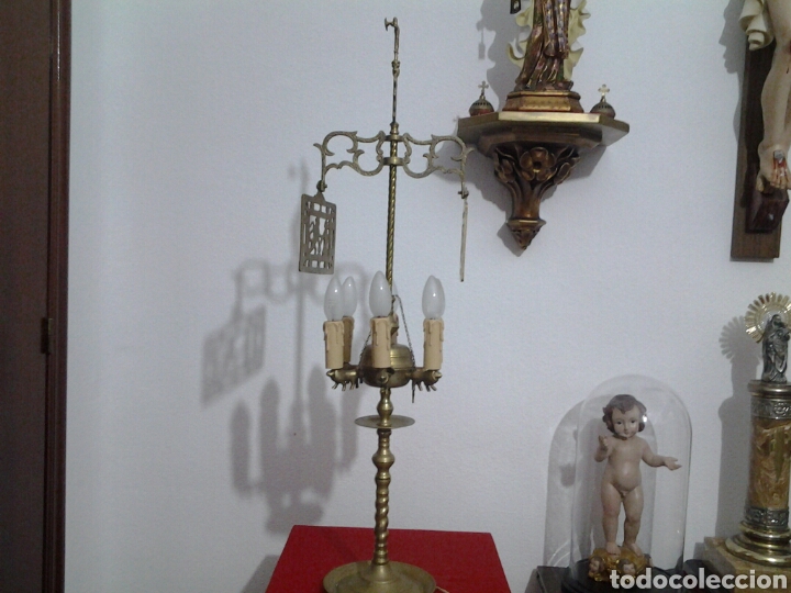 Antig&uuml;edades: Lampara antigua en bronce - Foto 3