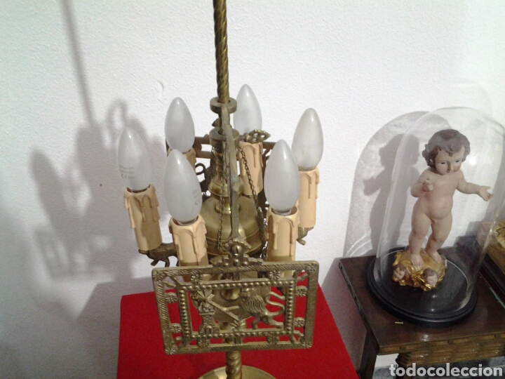 Antig&uuml;edades: Lampara antigua en bronce - Foto 4