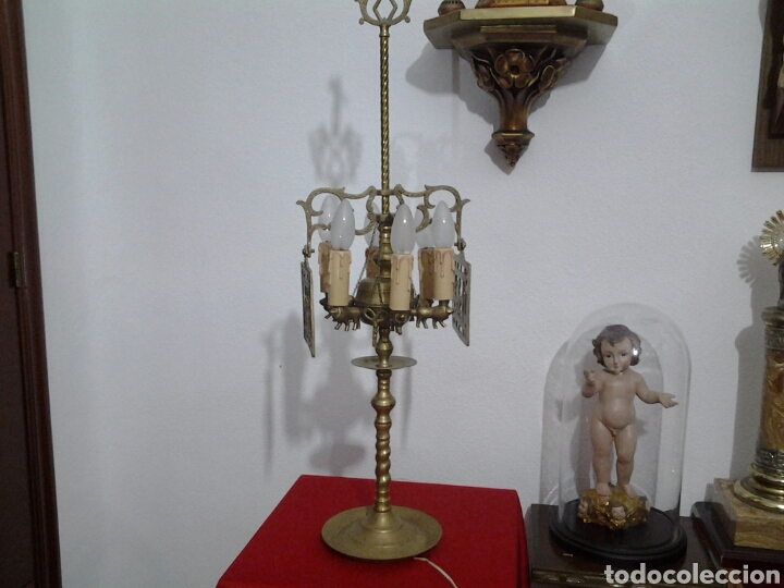 Antig&uuml;edades: Lampara antigua en bronce - Foto 5