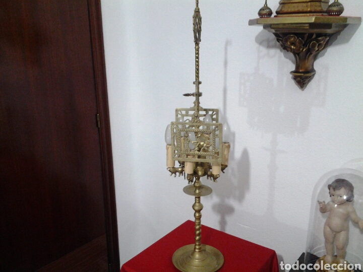 Antig&uuml;edades: Lampara antigua en bronce - Foto 6