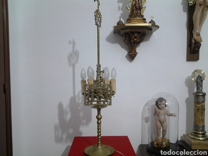 Antig&uuml;edades: Lampara antigua en bronce - Foto 7