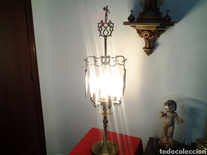 Antig&uuml;edades: Lampara antigua en bronce - Foto 9