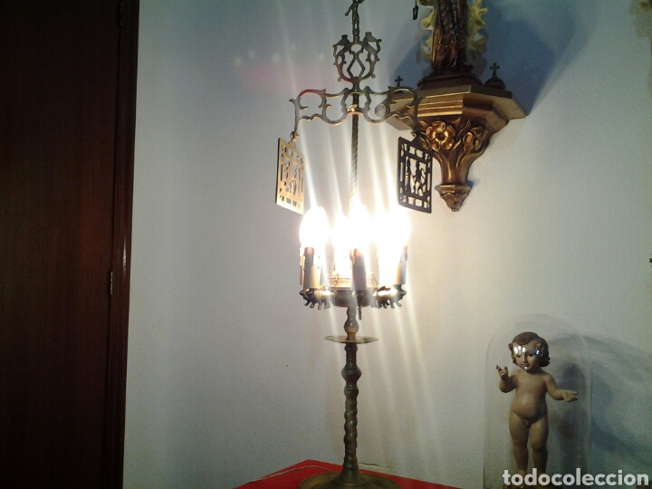 Antig&uuml;edades: Lampara antigua en bronce - Foto 11
