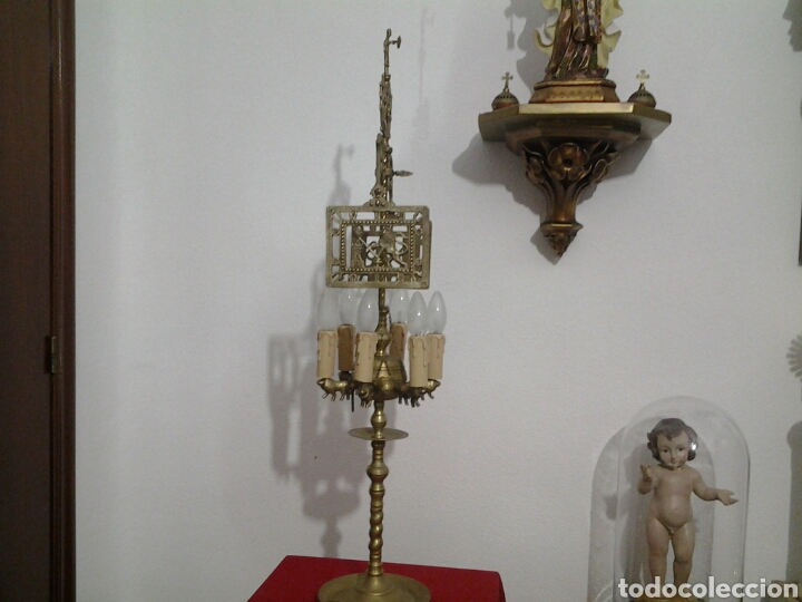 Antig&uuml;edades: Lampara antigua en bronce - Foto 14