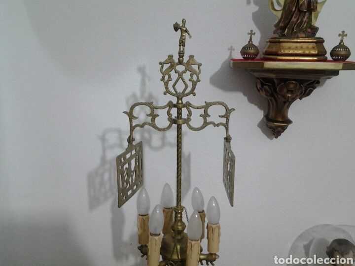 Antig&uuml;edades: Lampara antigua en bronce - Foto 15