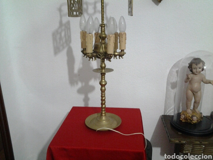 Antig&uuml;edades: Lampara antigua en bronce - Foto 16