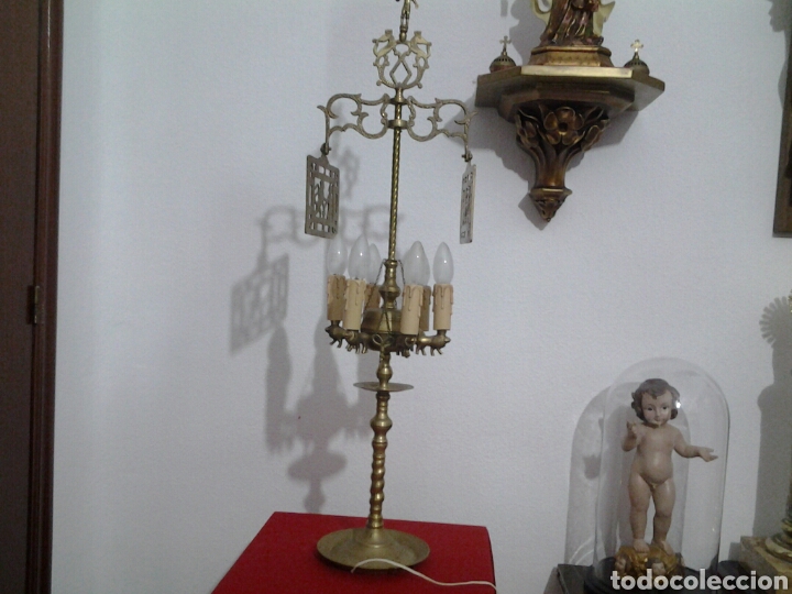 Antig&uuml;edades: Lampara antigua en bronce - Foto 17