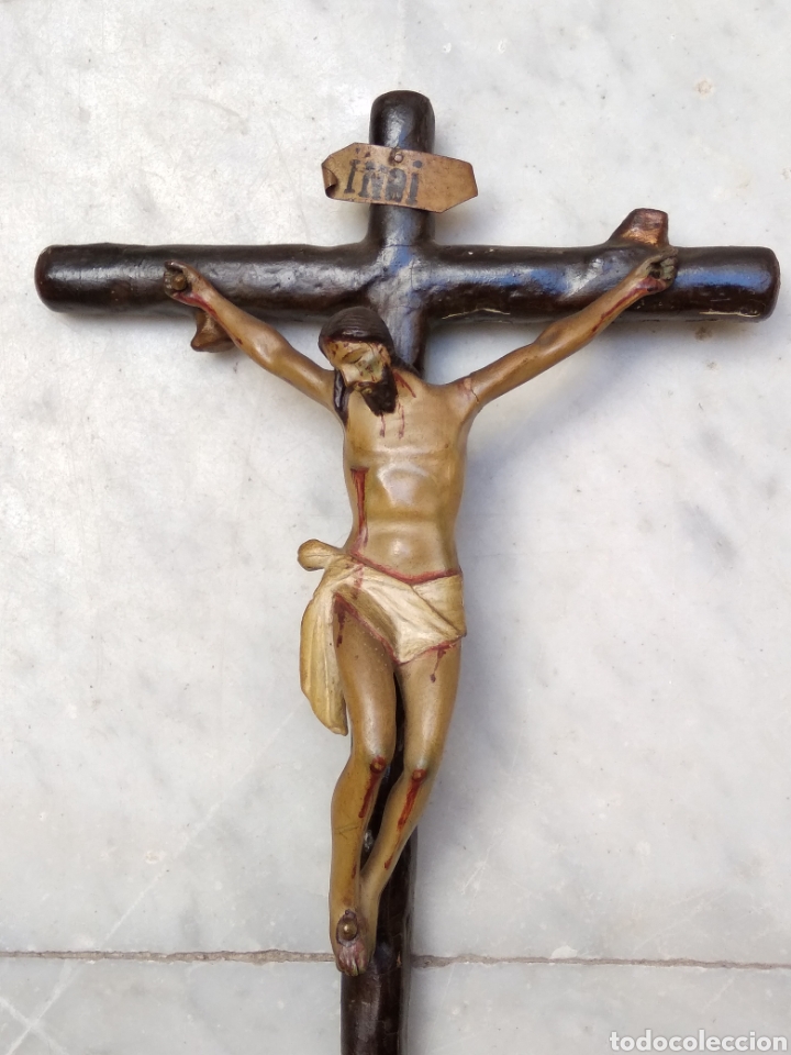 Antig&uuml;edades: Cristo crucificado siglo XIX - Foto 3
