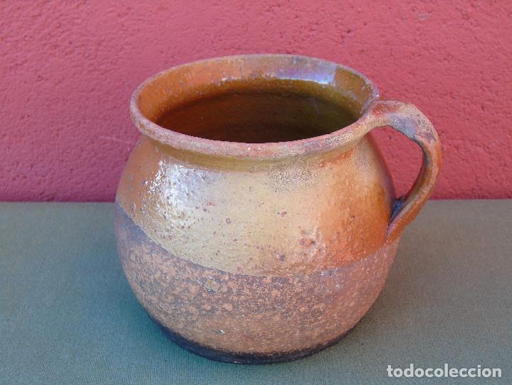 antiguo pequeño puchero de barro cocido. - Comprar Otras porcelanas y