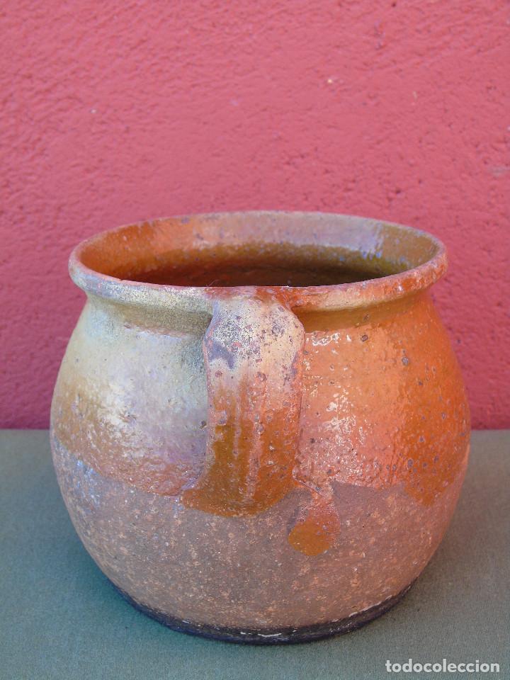 antiguo pequeño puchero de barro cocido. - Comprar Otras porcelanas y