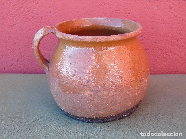 antiguo pequeño puchero de barro cocido. - Comprar Otras porcelanas y