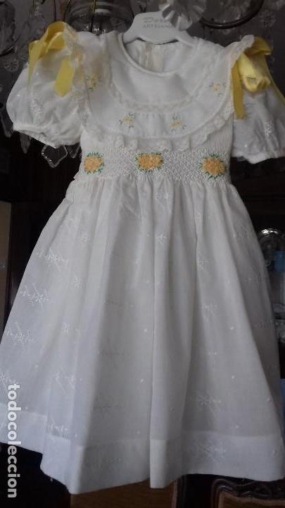 precioso vestido de niña bordado a mano con cue - Buy Antique children's clothing todocoleccion