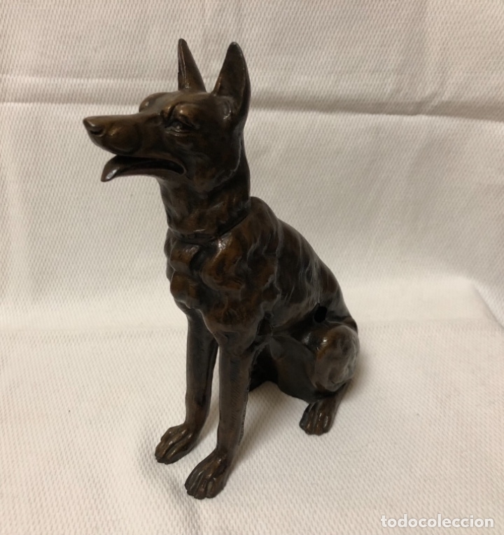 Antig&uuml;edades: ANTIG&Uuml;O Y BONITO PERRO EN CALAMINA - Foto 4