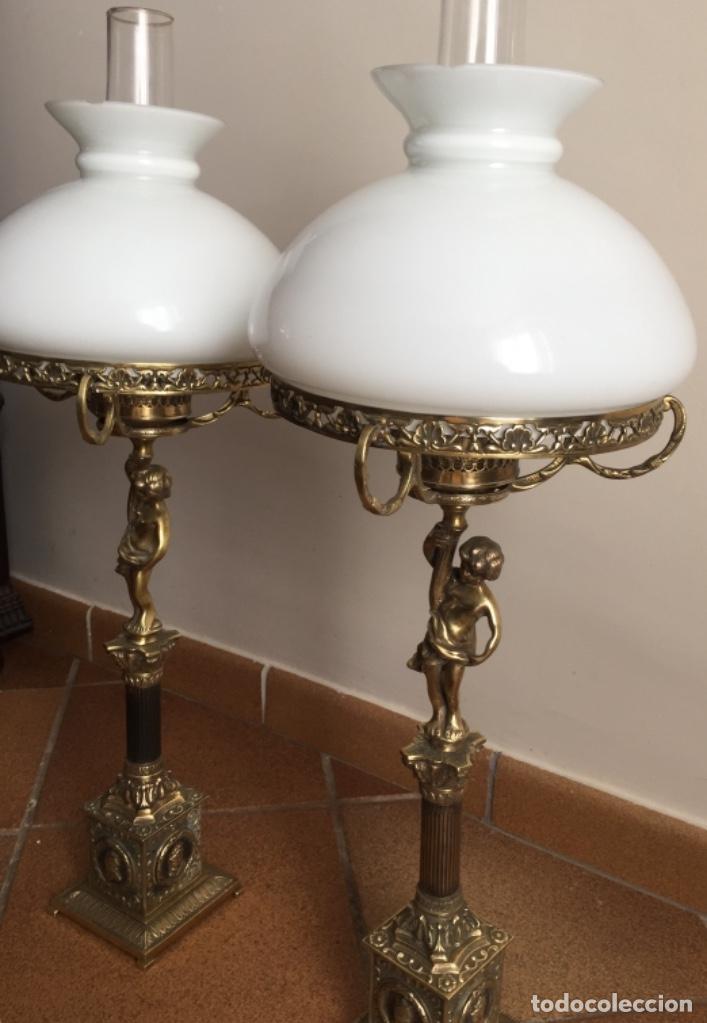 Antig&uuml;edades: ANTIGUOS QUINQU&Eacute;S EN BRONCE SIGLO XIX - Foto 1