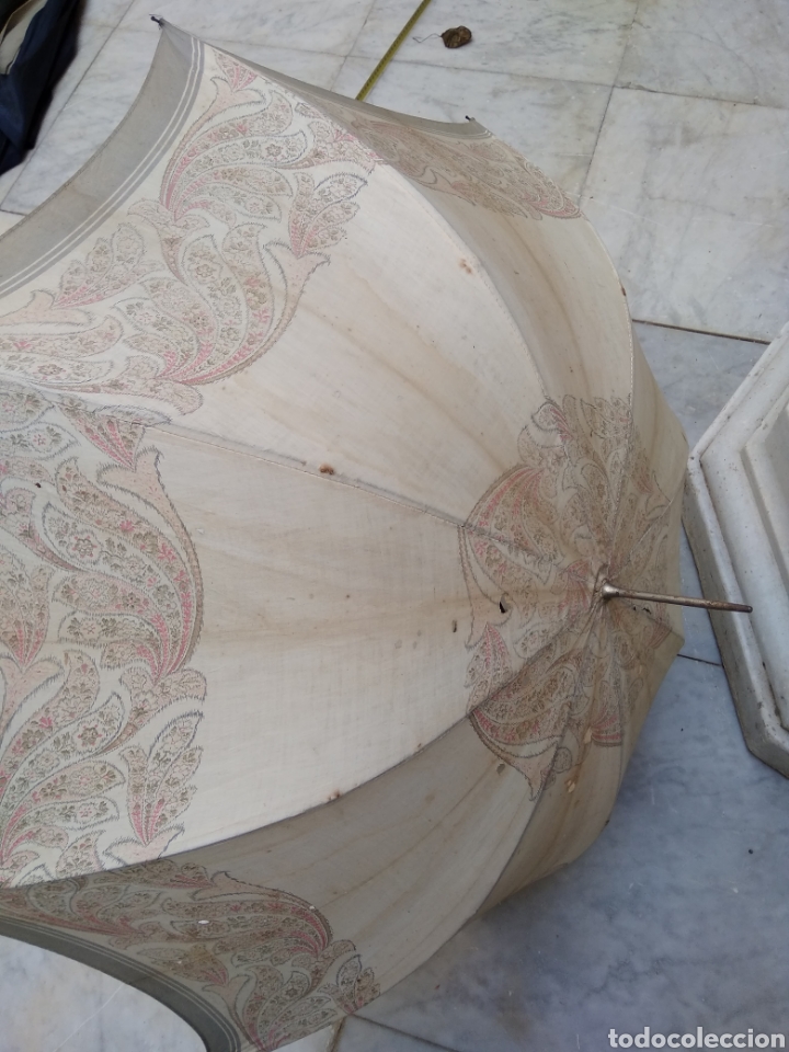 Antig&uuml;edades: Sombrilla seda se&ntilde;ora siglo XIX - Foto 4