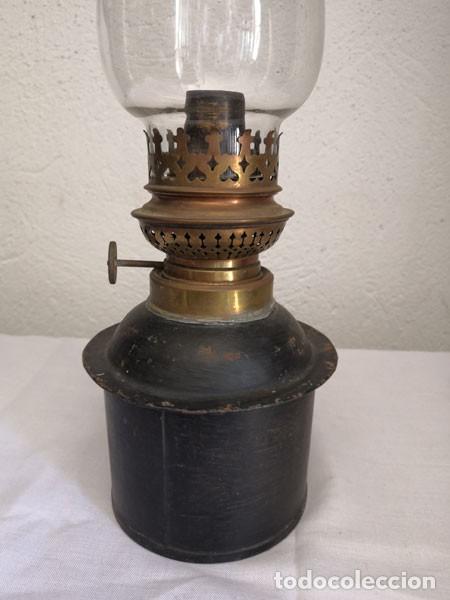 Antig&uuml;edades: ANTIGUO QUINQU&Eacute; DE HOJALATA COMPLETO - Foto 5
