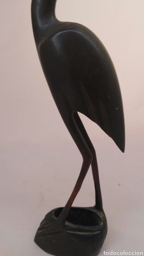 Antig&uuml;edades: Figura de grulla talla en asta - Foto 7