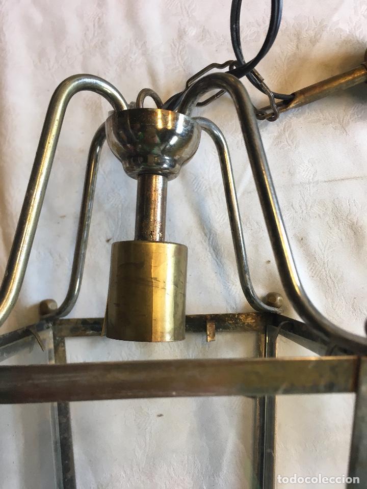 Antig&uuml;edades: Farol en lat&oacute;n y vidrio - Foto 3