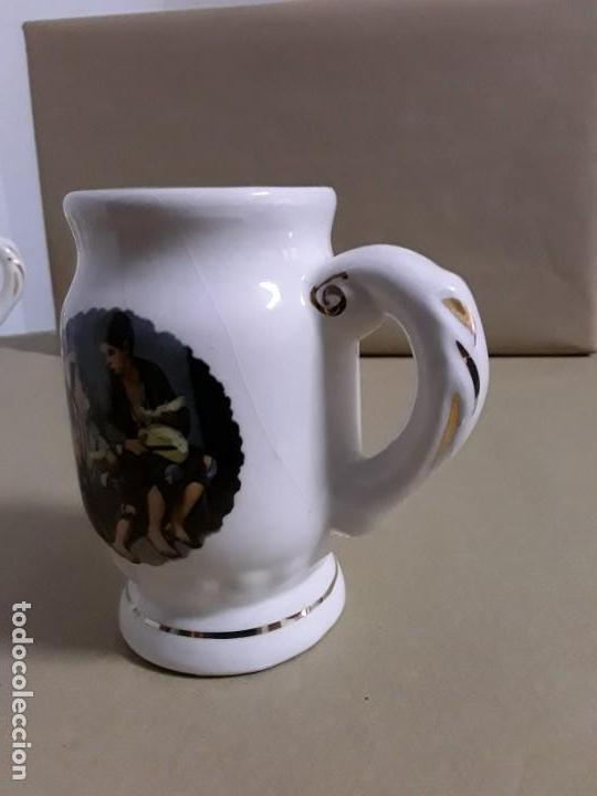Antig&uuml;edades: Conjunto jarra y vasos porcelana - Foto 5