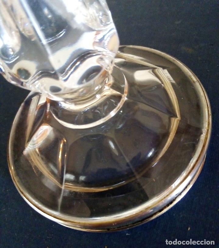 Antig&uuml;edades: PORTAVELAS CRISTAL CON BASE DE PLATA. - Foto 5