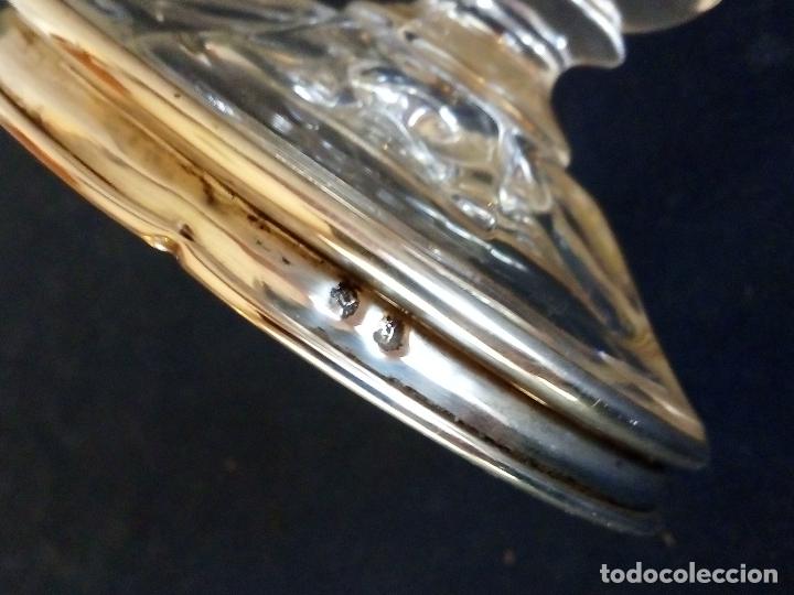 Antig&uuml;edades: PORTAVELAS CRISTAL CON BASE DE PLATA. - Foto 6