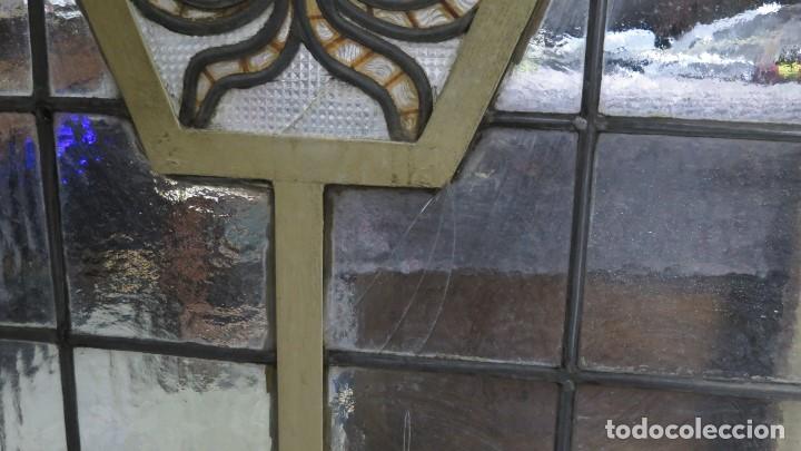 Antig&uuml;edades: MAGNIFICA PAREJA DE VENTANALES DE VIDRIERA EMPLOMADA. HACIA 1900 - Foto 12
