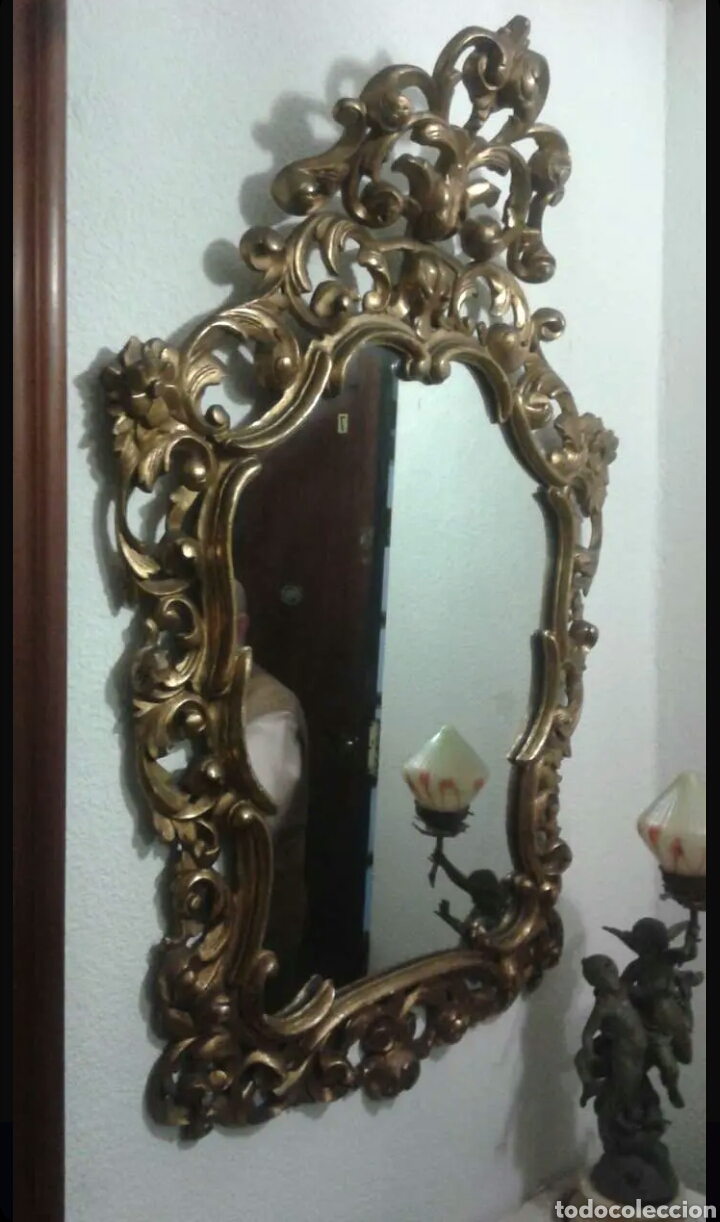 Antig&uuml;edades: Cornucopia espejo dorada - Foto 1