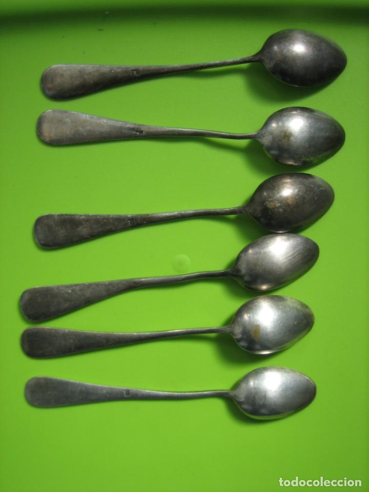Antig&uuml;edades: Antiguas cucharas de postre en metal - Foto 4