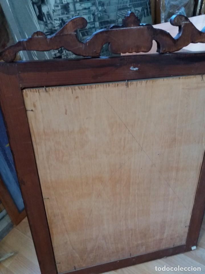 Antig&uuml;edades: ESPEJO MADERA MACIZA TALLADA - Foto 2