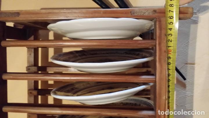 escurreplatos de madera con 12 magníficos plato - Compra venta en
