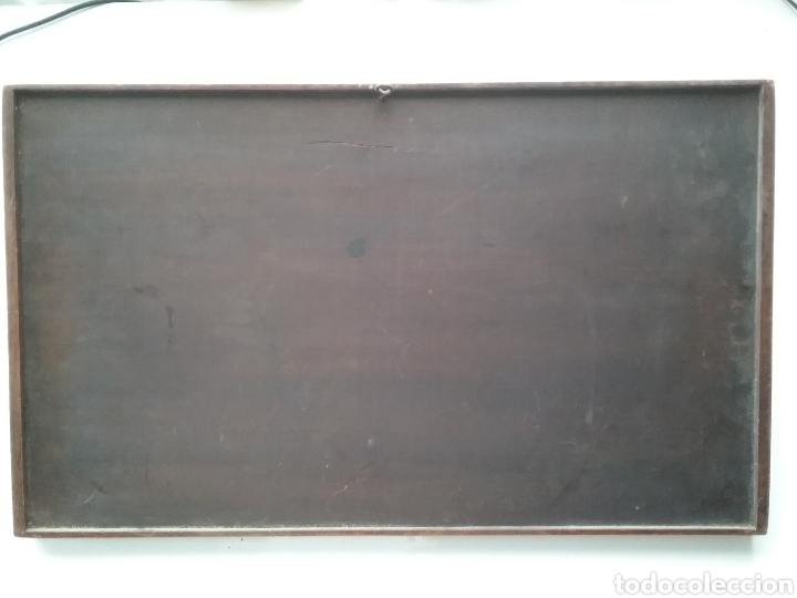 Antig&uuml;edades: Bandeja rectangular con marqueteria de Emile Gall&eacute;. - Foto 5