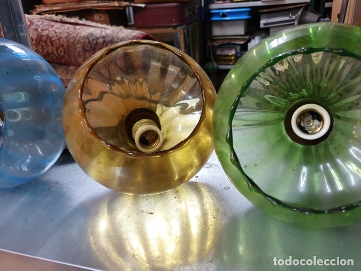 Antig&uuml;edades: LAMPARA 3 GLOBOS COLORES - Foto 5