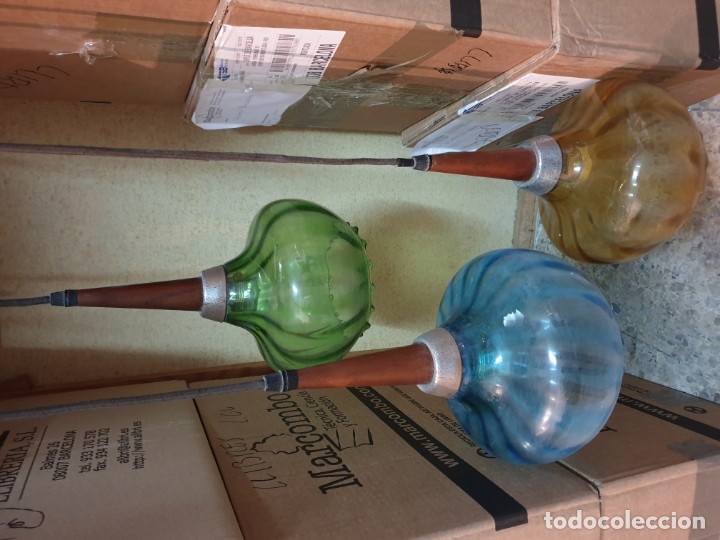 Antig&uuml;edades: LAMPARA 3 GLOBOS COLORES - Foto 10