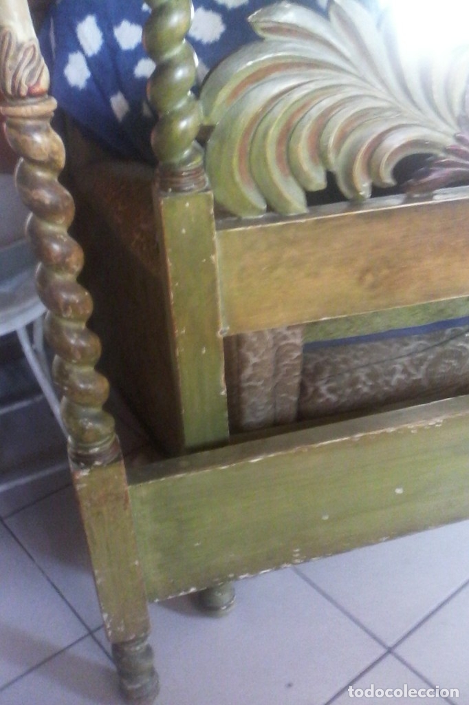 Antig&uuml;edades: CAMA OLOTINA-DIBUJOS A MANO. - Foto 3