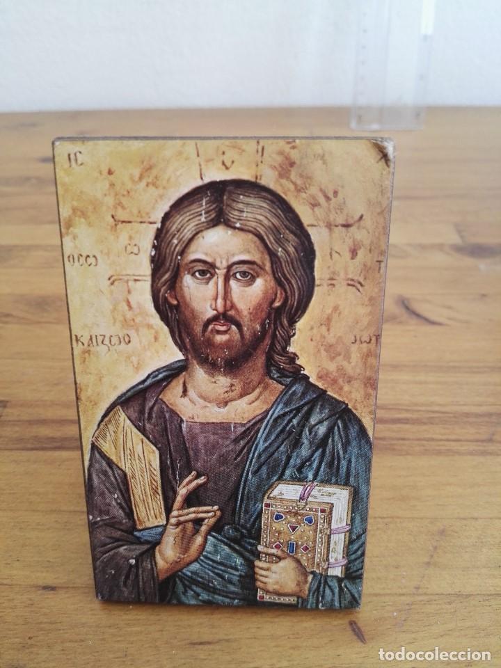 Antig&uuml;edades: Tabla de madera con busto de Jes&uacute;s impresa - Foto 1