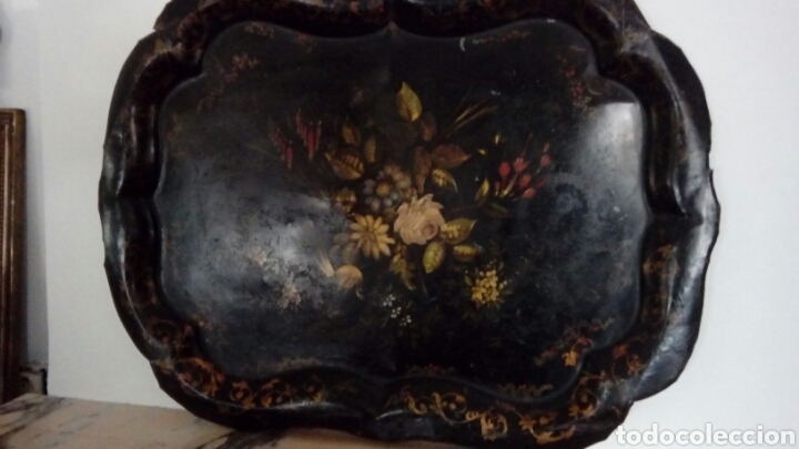 Antig&uuml;edades: Bandeja isabelina pintada. - Foto 1