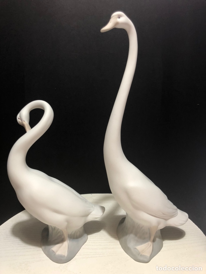Antig&uuml;edades: REF: PP122M y PP132M &ldquo;PAREJA DE CISNES MATE&rdquo; LLADR&Oacute; - Foto 1