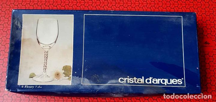 Antig&uuml;edades: 6 COPAS CRISTAL D&acute;ARQUES MODELO FLEURY 7 cl, NUEVO - Foto 3